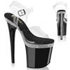 Pleaser - FLAMINGO808MLS Ankle strap sandal, Pole dance shoes - Black/Transparent Product image